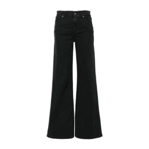 Svart Wide Leg Denim Jeans