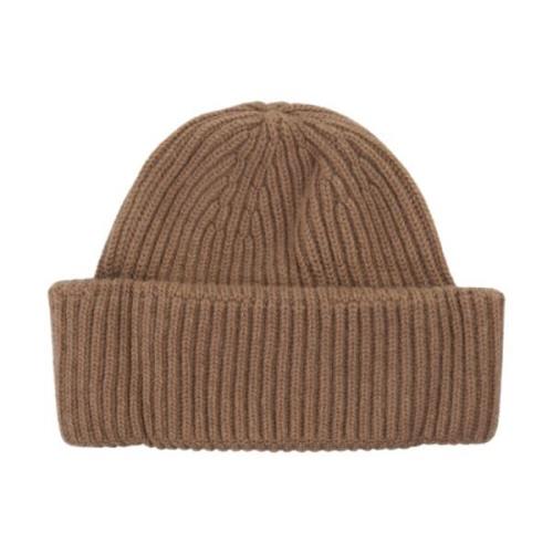 Ribbet Cashmere Beanie i Toffee Brun