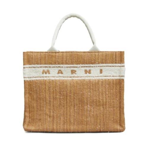 Brun Raffia East/West Tote Bag