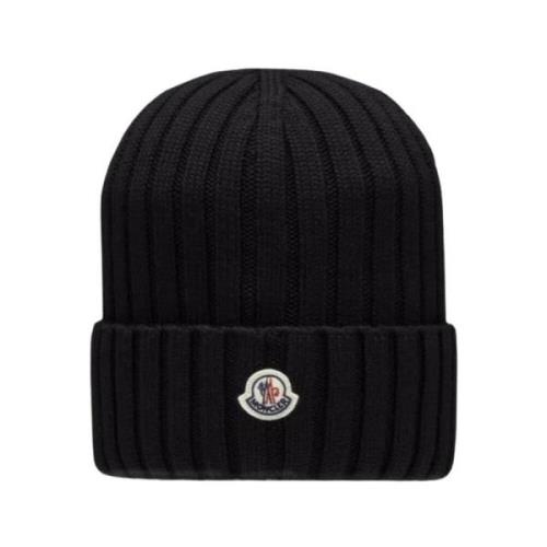 Svart Ull Beanie Lue