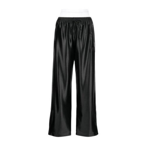 Sorte track pants med integrert truse og stablet Wang-puff