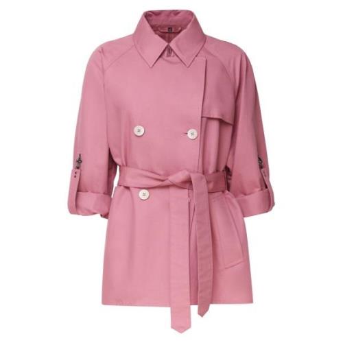 Rosa Bomull Trenchcoat Italia