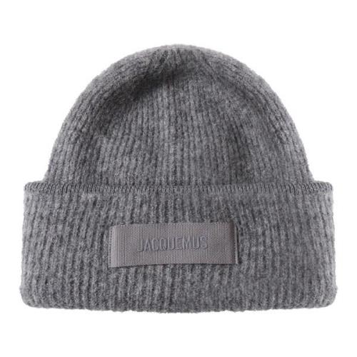 Mørk Grå Ullblanding Beanie Lue