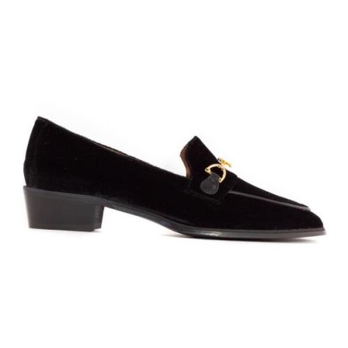 Svart Velvet Axel Loafer Gull-tone