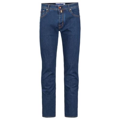 Slim Fit Denim Jeans med Broderi