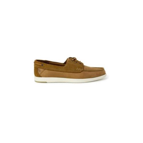 Beige Skinn Slip-On Moccasins