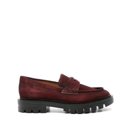 Burgundy Suede Loafers