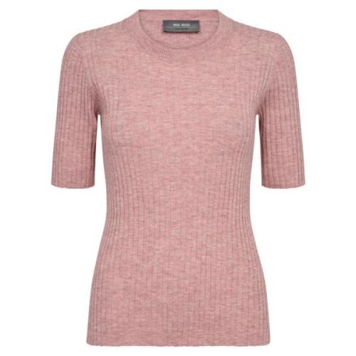 Lys Rosa Ribbet Crew Neck Topp