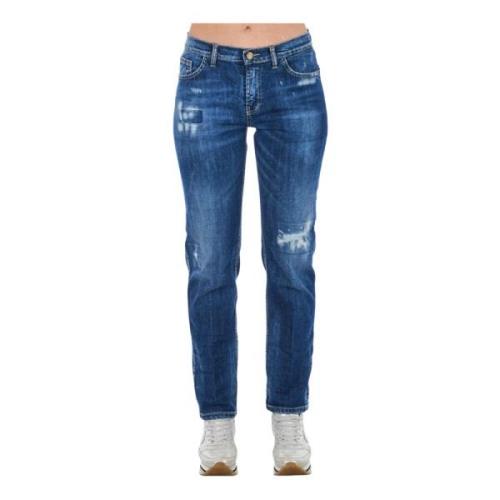 Blå Bomull Slim-Fit Denim Jeans