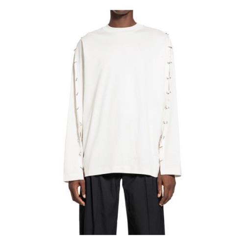 Hvit Bomull Jersey Oversized T-skjorte