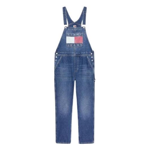 90-talls Stil Denim Overalls Kjole