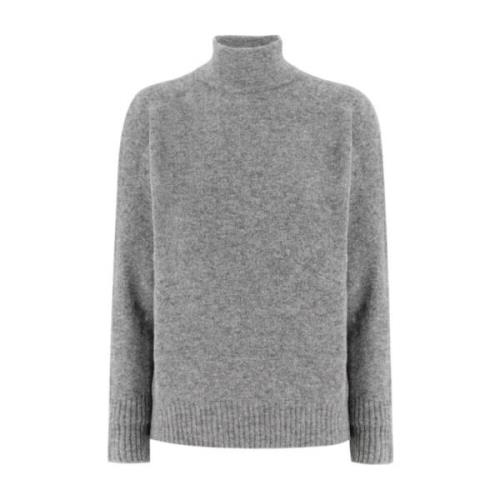 Myk Turtleneck Pullover Ribbet Hem