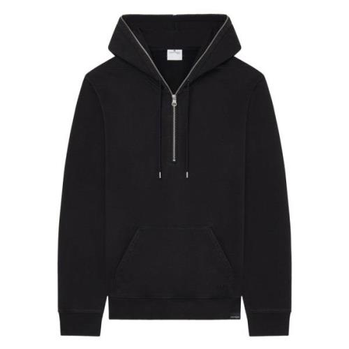 Svart Glidelås Fleece Hoodie