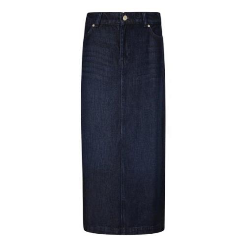 Midi Denim Skjørt