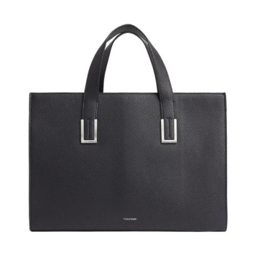 Sort Polyester Blandet Tote Bag