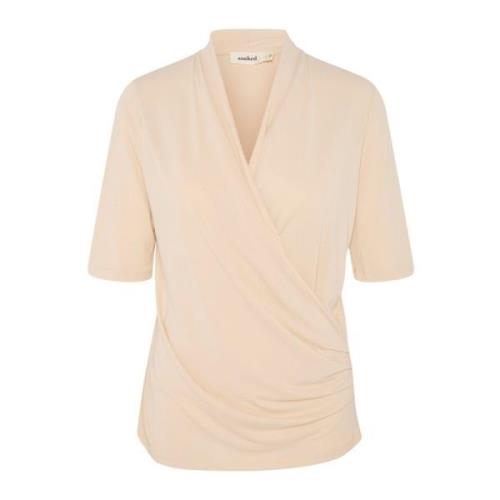 Drapert Wrap Bluse Sandshell