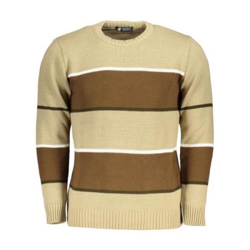 Menns Crew Neck Sweater Kontrastdetaljer