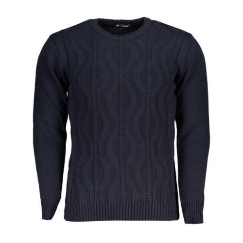 Blå Twisted Crew Neck Sweater