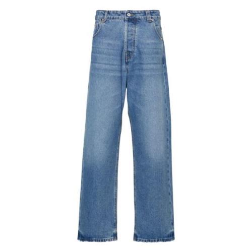 Lys Blå Denim Jeans med Slitt Finish