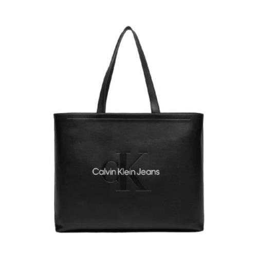 Svart Eco Skinn Tote Bag