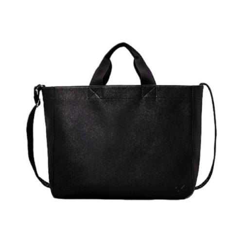 Svart Eco-Skinn Tote Bag