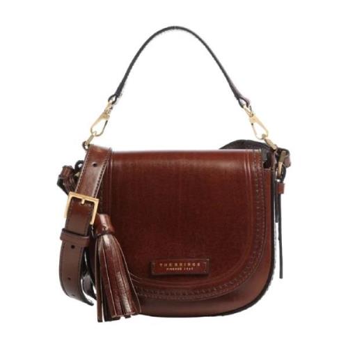 Brun Skinn Crossbody Veske Retro Stil