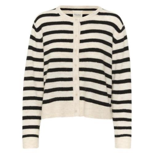 Stripete Ull Cardigan Svart Stripe