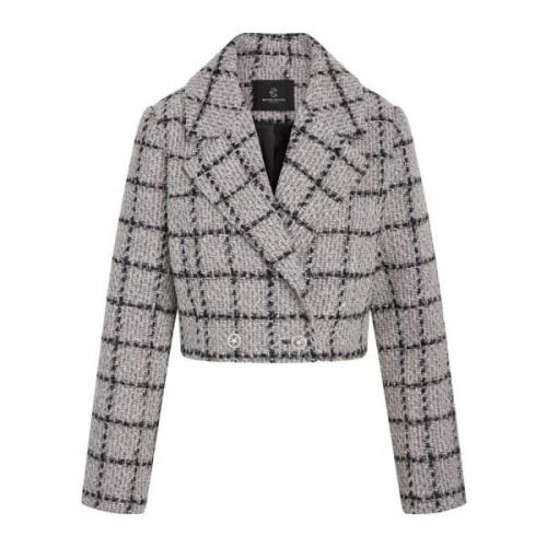 Kort Sand Check Blazer Elegant Stil