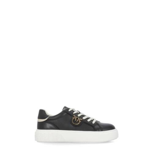 Svarte skinn sneakers med Love Birds