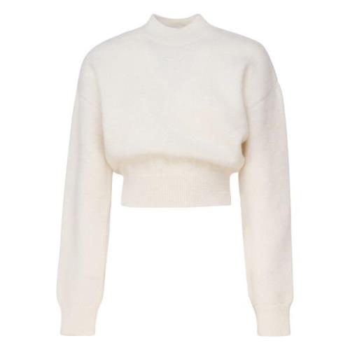 Beige Logo Sweater Crop Fit