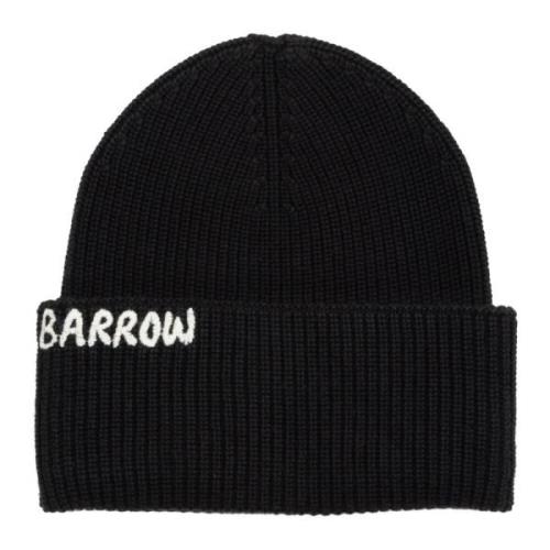 Ensfarget Beanie med Logo Broderier