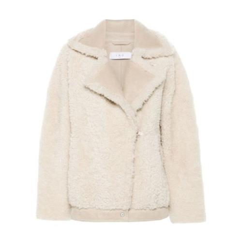 Beige Shearling Jakke Krok Øye