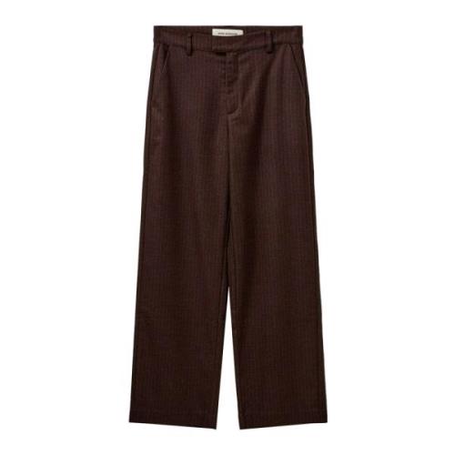 Stripete Straight-Leg Bukser Tan/Brun