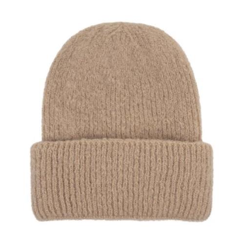 Brun Strikket Beanie Lue