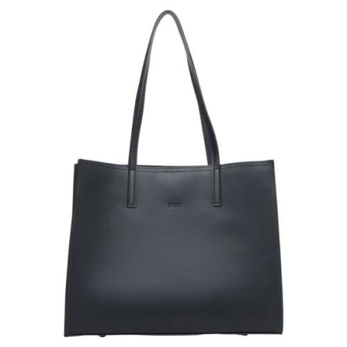 Kvinner Svart Skinn Shopper Bag med Matt Finish Er00115673