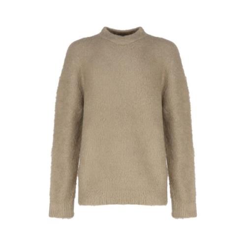 Mørk Beige Strikkegenser