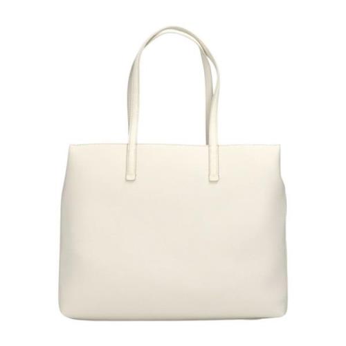 Hvit Nubuck Shopping Bag