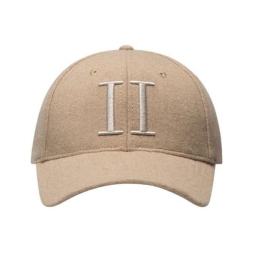 Ull Baseball Cap i Mørk Sand Melange/Ivory