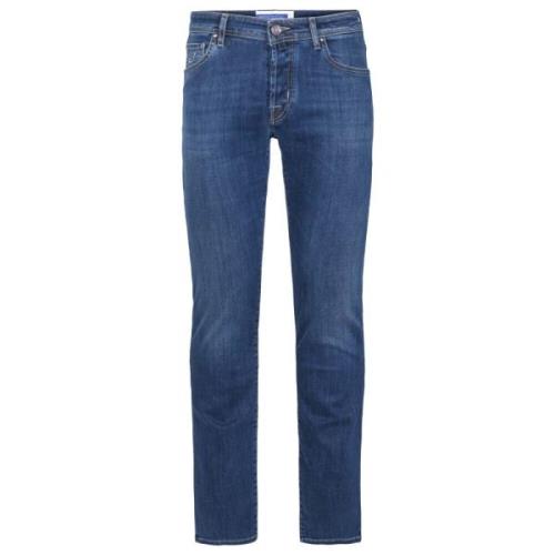 Slim Fit Denim Jeans med Broderi