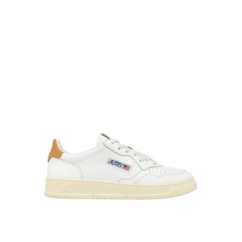 Vintage Low-Top Hvit Brun Sneakers