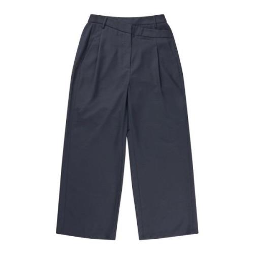 Elegant Navy Bukser med Midjedetalj