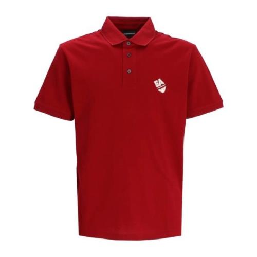 Rød Polo Skjorte med Logo og Ørn Broderi