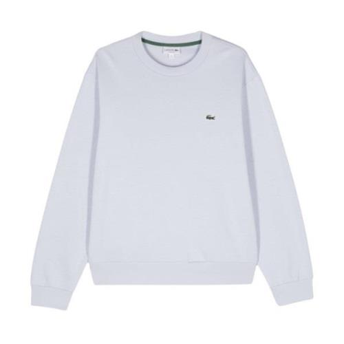 Blå Crew Neck Genser Krokodille Patch