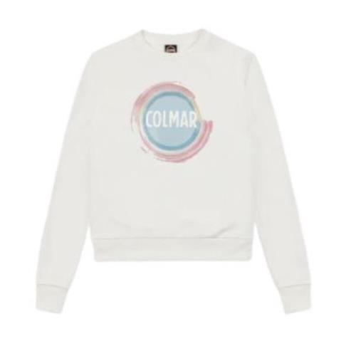 Hvit Crewneck Sweatshirt Akvarelltrykk