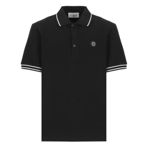 Svart Polo Skjorte med Hexagon Logo