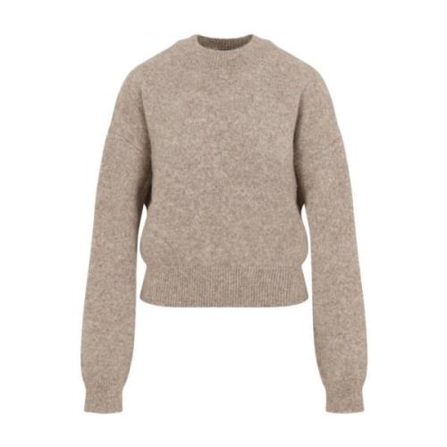 Beige Strikket Pullover Genser