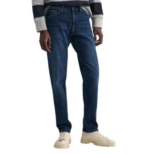 Blå Slim Fit Mid Rise Jeans