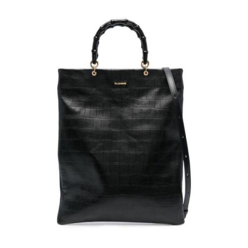 Svart Bambus Shopper Medium Bag