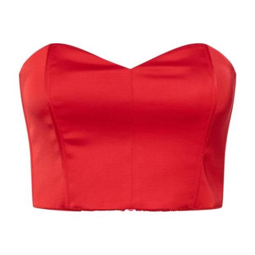 Romantisk Sweetheart Corsage Bluse Haute Red