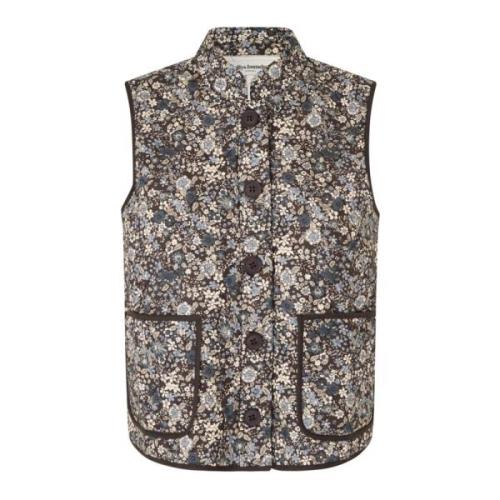 Quiltet vest med all-over print